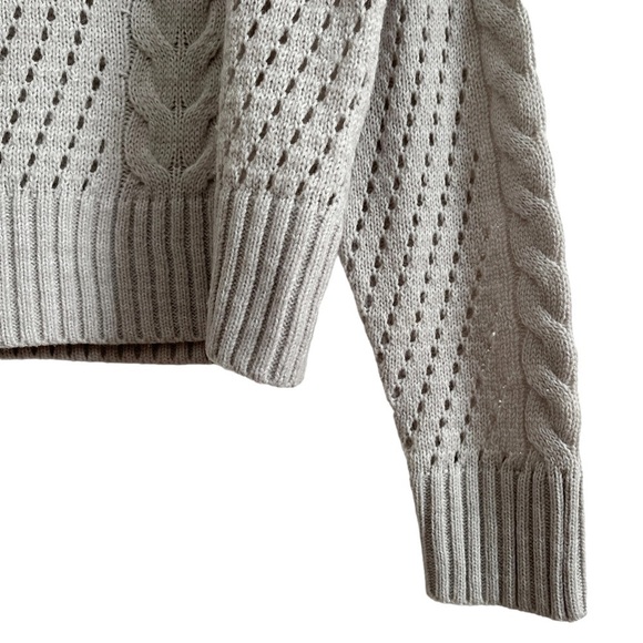 GARAGE Harlow Sweater Pointelle Cable Knit Dropped Shoulders - Picture 11 of 17